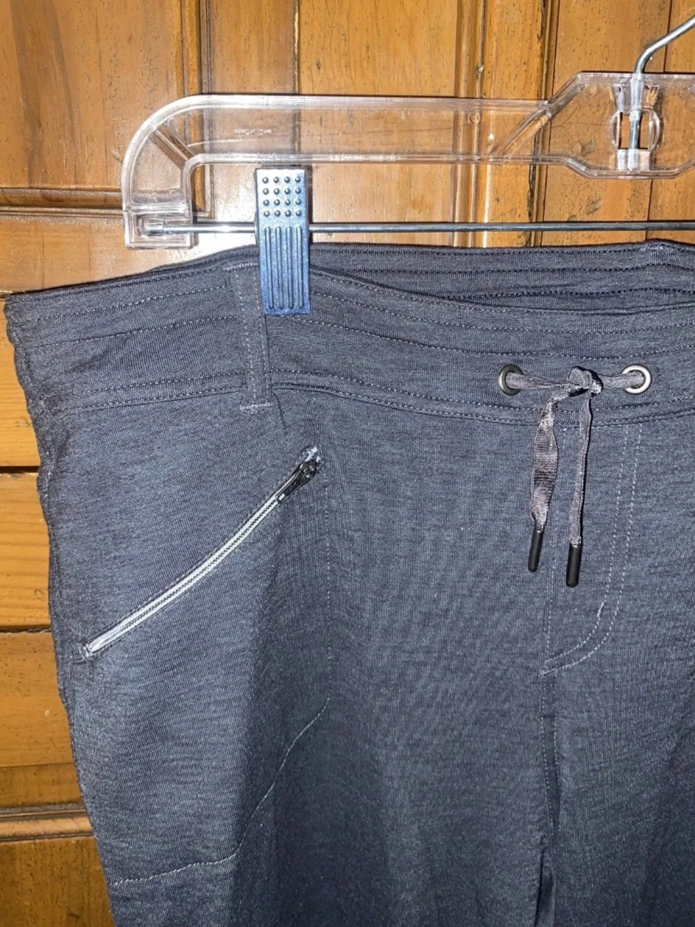 Women's KUHL 'Mova Zip' Pants Pull-On Heathered Charcoal Stretch Knit SZ 14